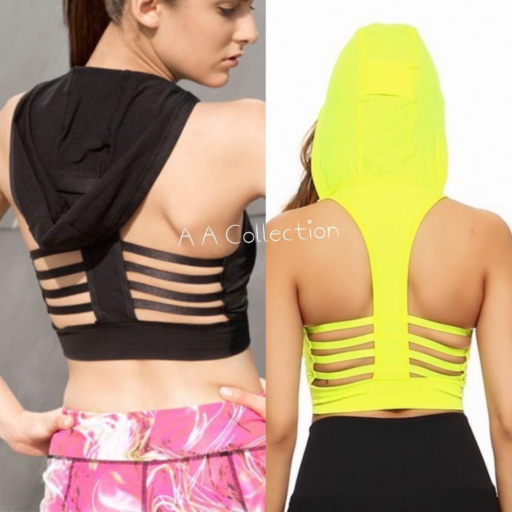Sports bra workout hoodie padded active wear - Picture 3 of 5